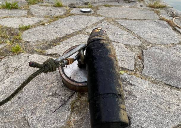 La bomba "ripescata" dal Lago di Comabbio