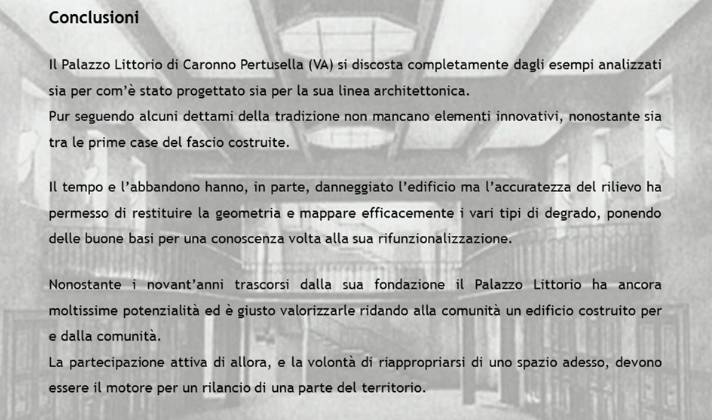 Una tesi e le idee degli studenti del Politecnico per sognare un futuro per il Littorio di Caronno Pertusella
