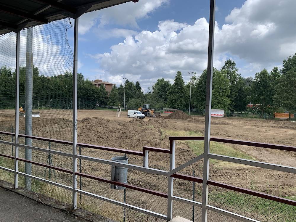 I lavori al centro sportivo delle Bustecche