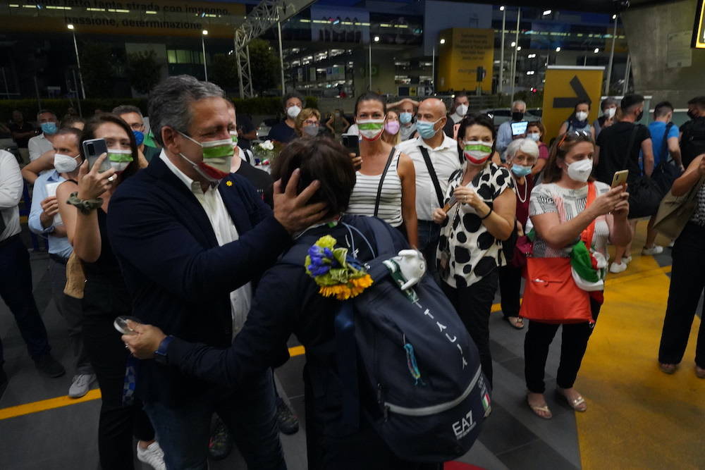 Il rientro in Italia dell\'argento olimpico Giorgia Bordignon