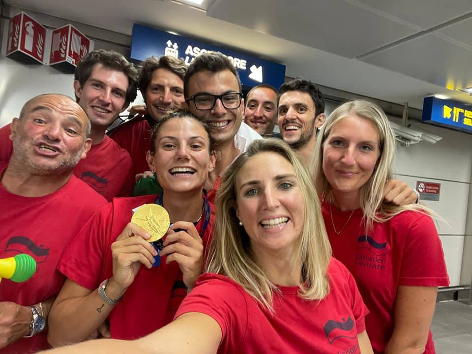 Il rientro in Italia dell\'oro olimpico Federica Cesarini