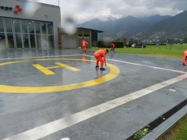 L’aeroporto di Magadino Locarno devastato dal maltempo