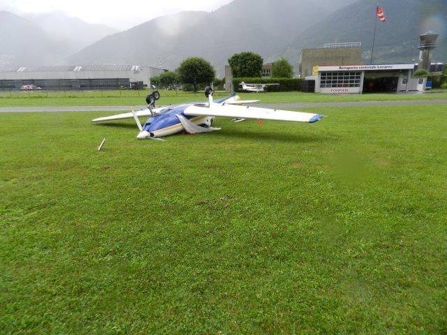 L’aeroporto di Magadino Locarno devastato dal maltempo
