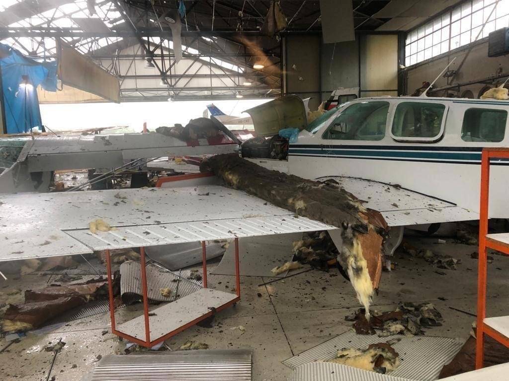 L’aeroporto di Magadino Locarno devastato dal maltempo
