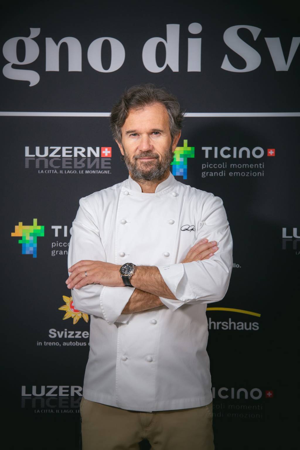 Michelle Hunziker e gli chef Cracco e Caminada per Svizzera Turismo 