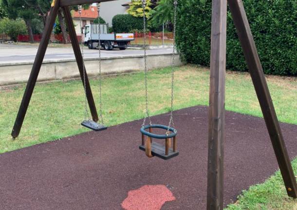 San Giorgio - Il parco di via Aldo Moro dopo il restyling dei ragazzi della coperativa La Ruota