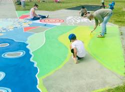 Villa Cortese Il grande Murales per terra 