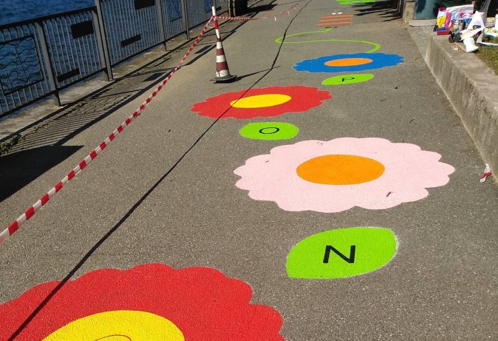 Luino - Sul lungolago un percorso motorio per i bambini