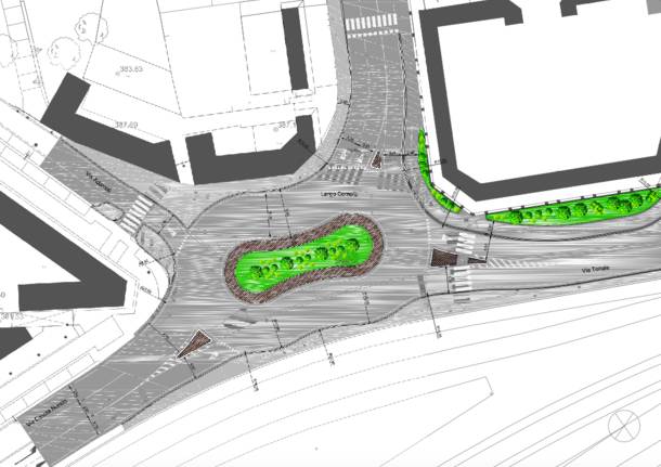 Via Carcano: le piantine della viablità e il progetto