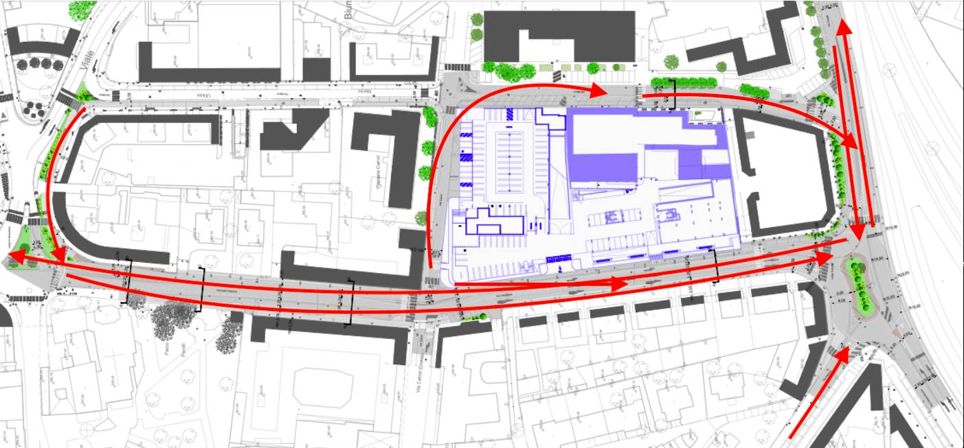 Via Carcano: le piantine della viablità e il progetto