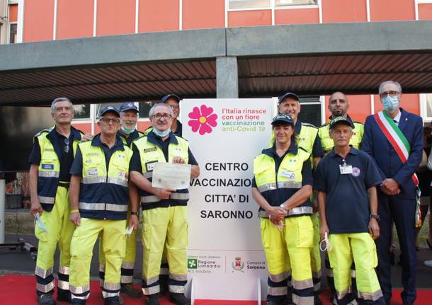 150 giorni di hub vaccinale: il grazie di Saronno anche ai volontari della Protezione civile di Cislago