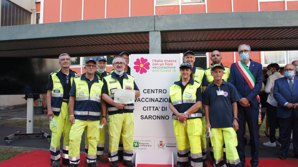 150 giorni di hub vaccinale: il grazie di Saronno anche ai volontari della Protezione civile di Cislago