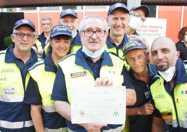 150 giorni di hub vaccinale: il grazie di Saronno anche ai volontari della Protezione civile di Cislago