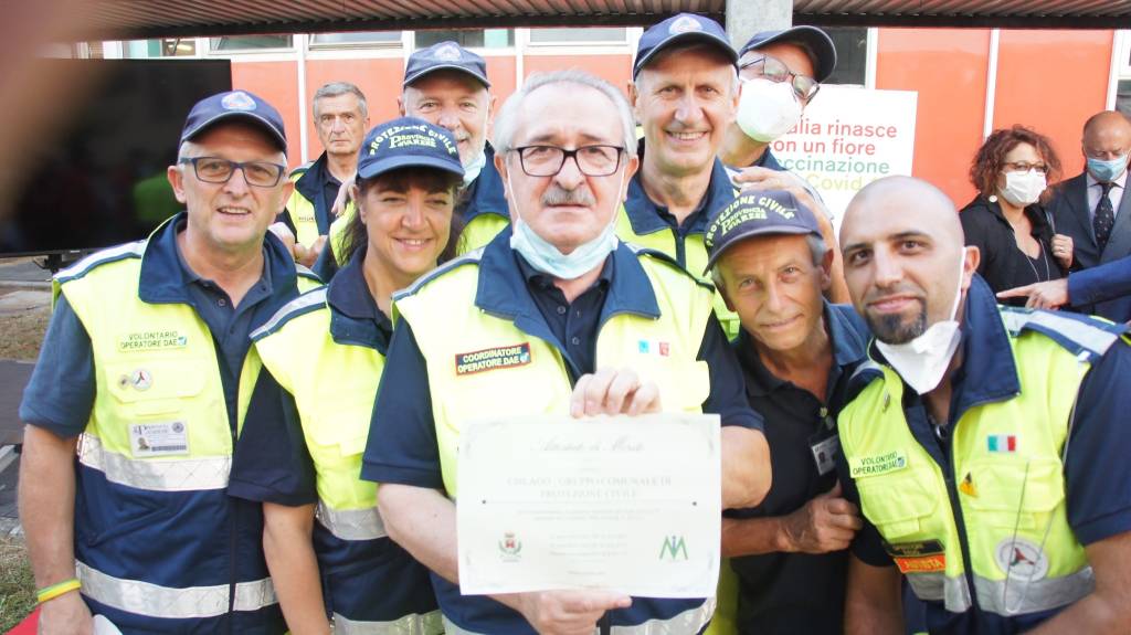 150 giorni di hub vaccinale: il grazie di Saronno anche ai volontari della Protezione civile di Cislago