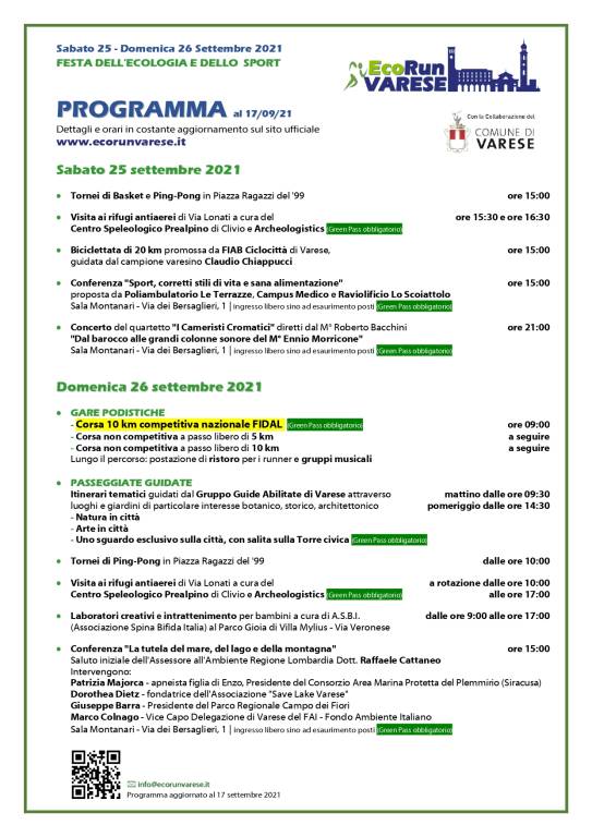 EcoRun Varese \"Festa dell\'Ecologia e dello Sport\"