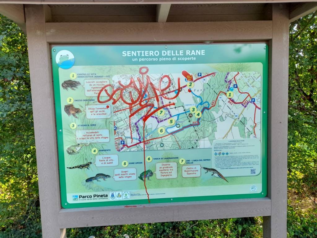 Vandali al sentiero delle rane