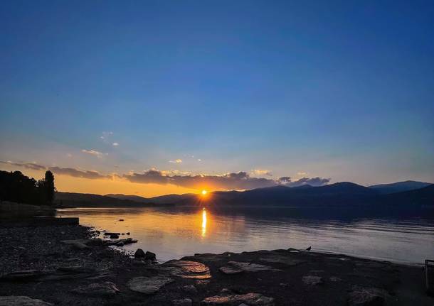 Il tramonto sul lago a Ispra