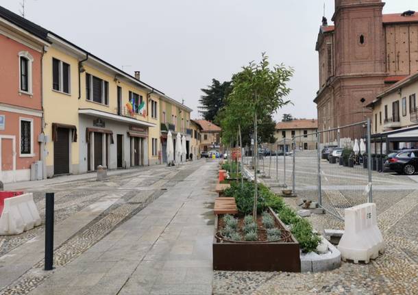 lavori piazza Italia samarate