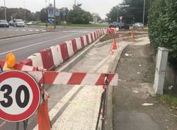 Lavori alla rotonda di via San Michele del Carso a Legnano