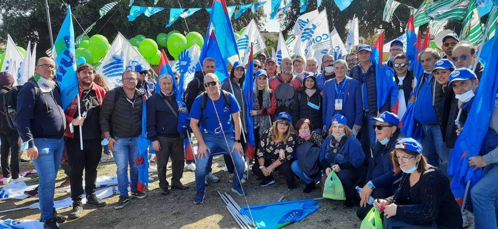 Manifestazione di Cgil, Cisl e Uil a Roma 