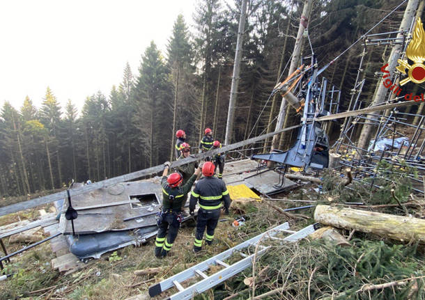 Vigili del Fuoco - Mottarone - cabina precipitata 