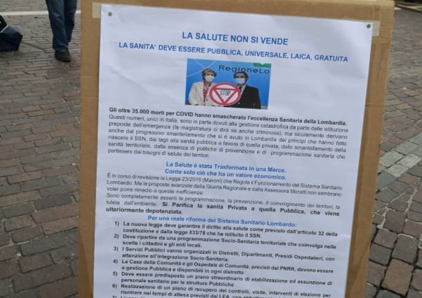 A Saronno Società della Cura in piazza contro la riforma della sanità