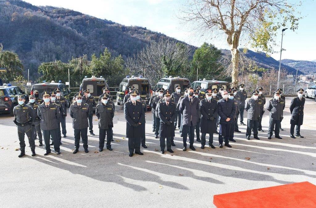 Como - Il sottosegretario di Stato Molteni visita la Guardia di Finanza di Ponte Chiasso