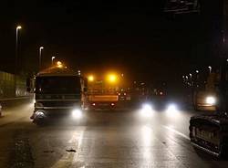 lavori autostrada strada notte