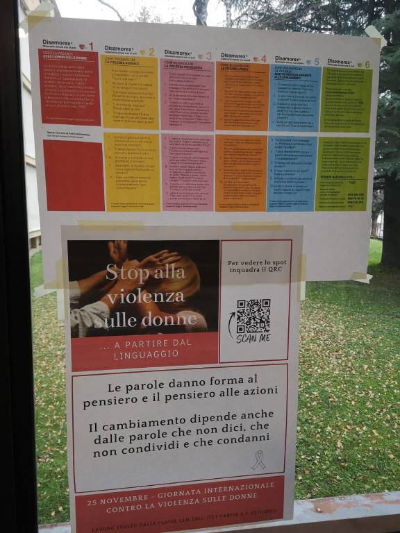 Violenza contro le donne: i lavori degli studenti dell'Itet Daverio Casula