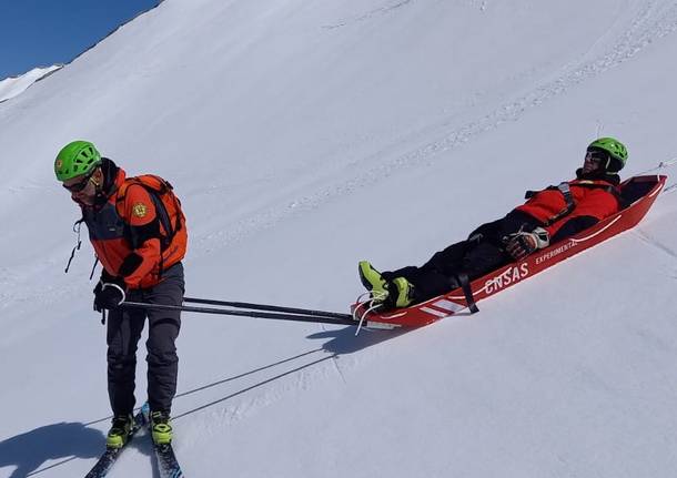 Esercitazione sulla neve per il Soccorso Alpino Valdossola