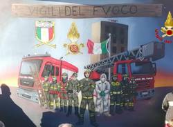 Inaugurano il murales nella sede dei Vigili del fuoco