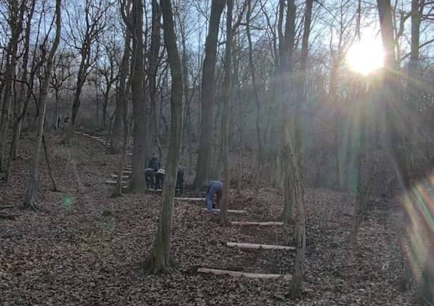 La nuova scala nel Parco Valle del Lanza