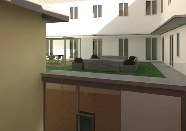 Il rendering della palestra del comune di Arona