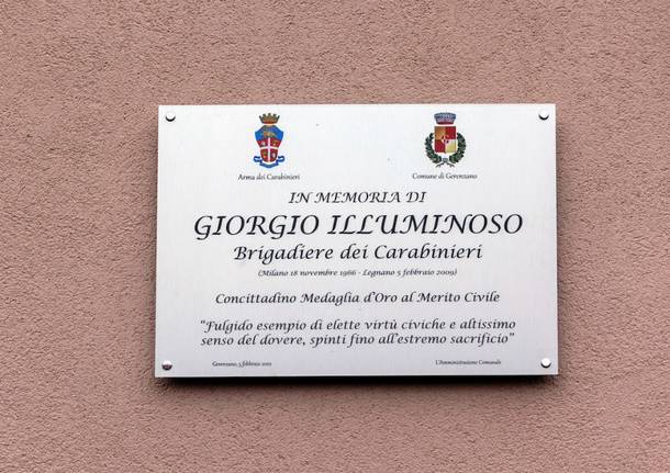 Commemorazione del Brigadiere Giorgio Illuminoso a Gerenzano
