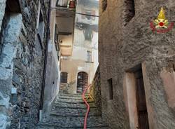 L'incendio di un'abitazione a Monteviasco