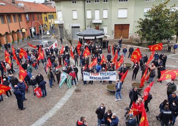 sciopero lavoratori emerson a rescaldina