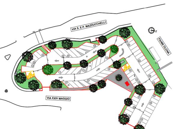 I lavori di rifacimento del parcheggio a Castiglione Olona