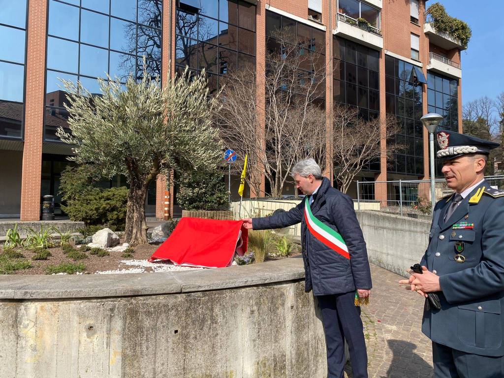 Deposizione di ulivo in piazza a Varese