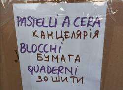 La raccolta solidale per l'Ucraina a Villa Cortese 