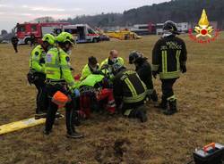parapendio a motore precipitato