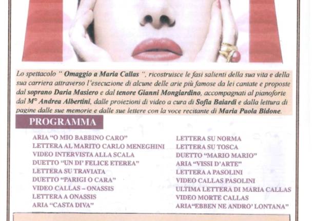 LA DIVINA. OMAGGIO A MARI CALLAS (Amici della lirica Francesco Tamagno)