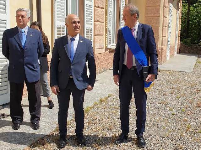 L\'ambasciatore dello Stato di Israele in visita a Villa Recalcati