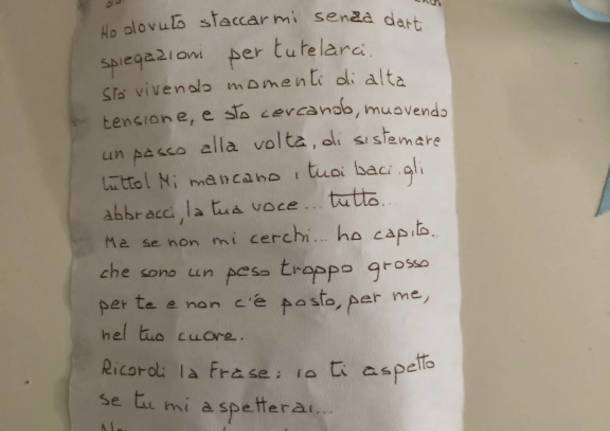 Lettera di un amore impossibile testo