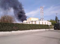 Incendio rifiuti vicinanze ex Accam