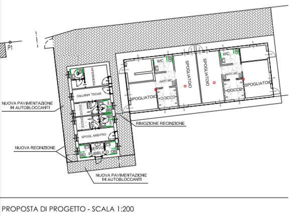 progetto spogliatoi campo baseball