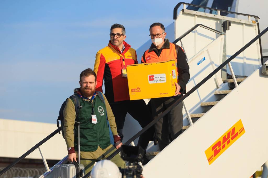 volo umanitario ucraina Dhl Malpensa