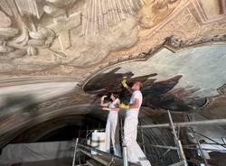 Iniziati i restauri della volta della chiesa di Abbiate Guazzone