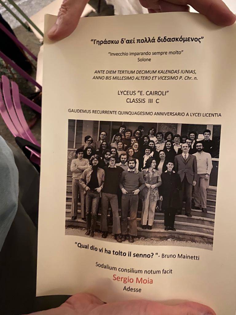 La festa per 50 anni della maturità della terza C Cairoli