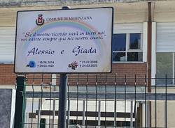 La targa di Mesenzana dedicata ad Alessio e Giada