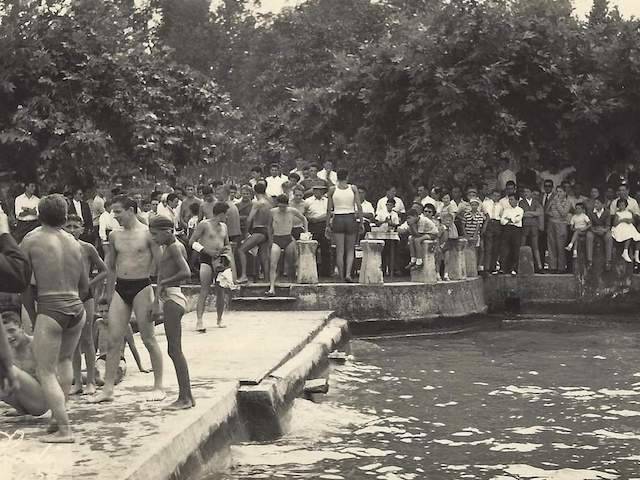 A nuoto nel Lago di Varese (in bianco e nero)